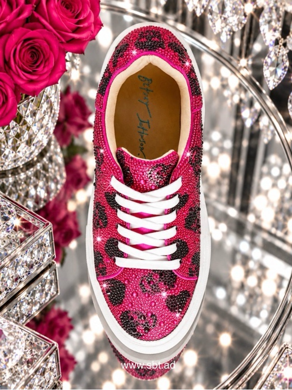 NEW Betsey Johnson Skull Bling Sneakers Swarovski Crystal Rhinestones Halloween